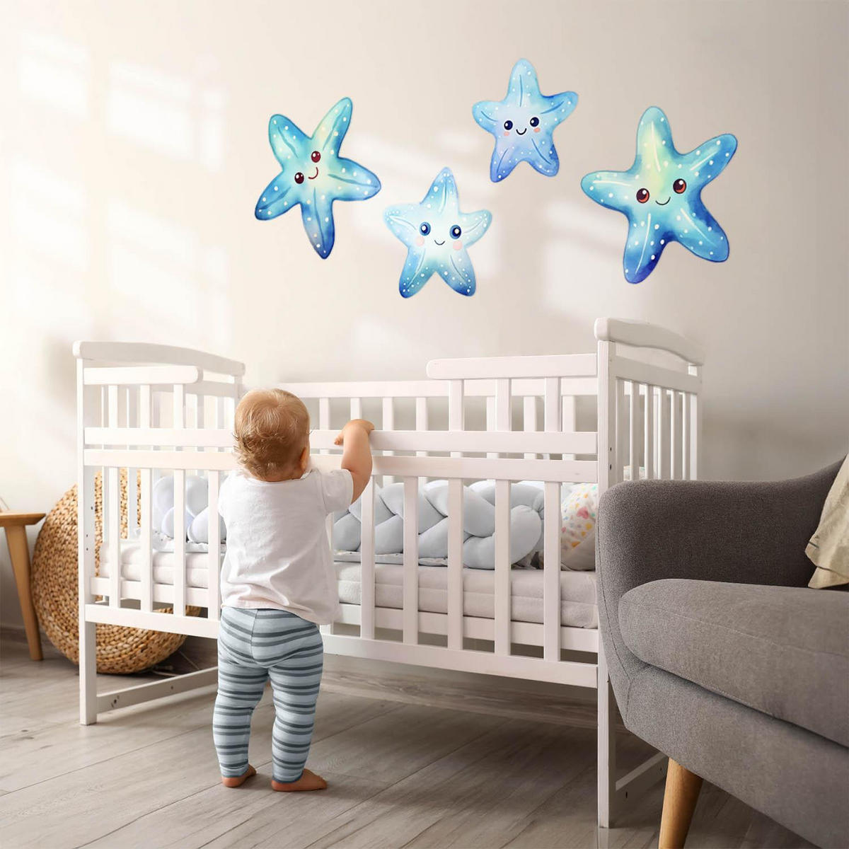 WANDAUFKLEBER 100x106cm - Niedlicher Seestern - Multicolor, Kunststoff (100/106/0.1cm) - Wallfluent