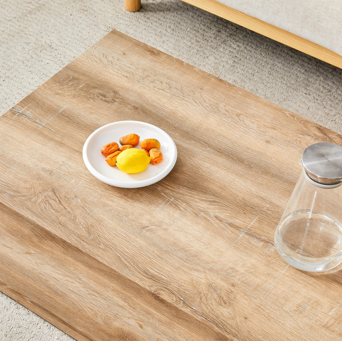 KLUBSKA miza, 90/50/30 cm, MDF v videzu lesa - naravne barve, leseni material (90/50/30cm) - BEAOK