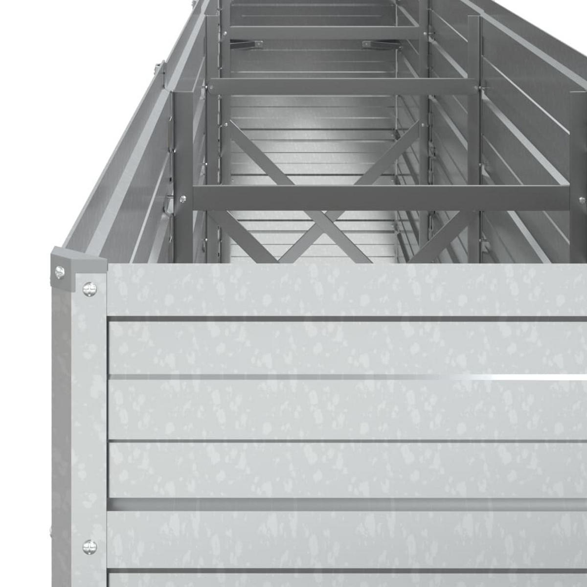 HOCHBEET für Garten OSKAR Silber 320x40x77 cm Metall - Silberfarben, Metall (320/77/40cm) - DELUKE