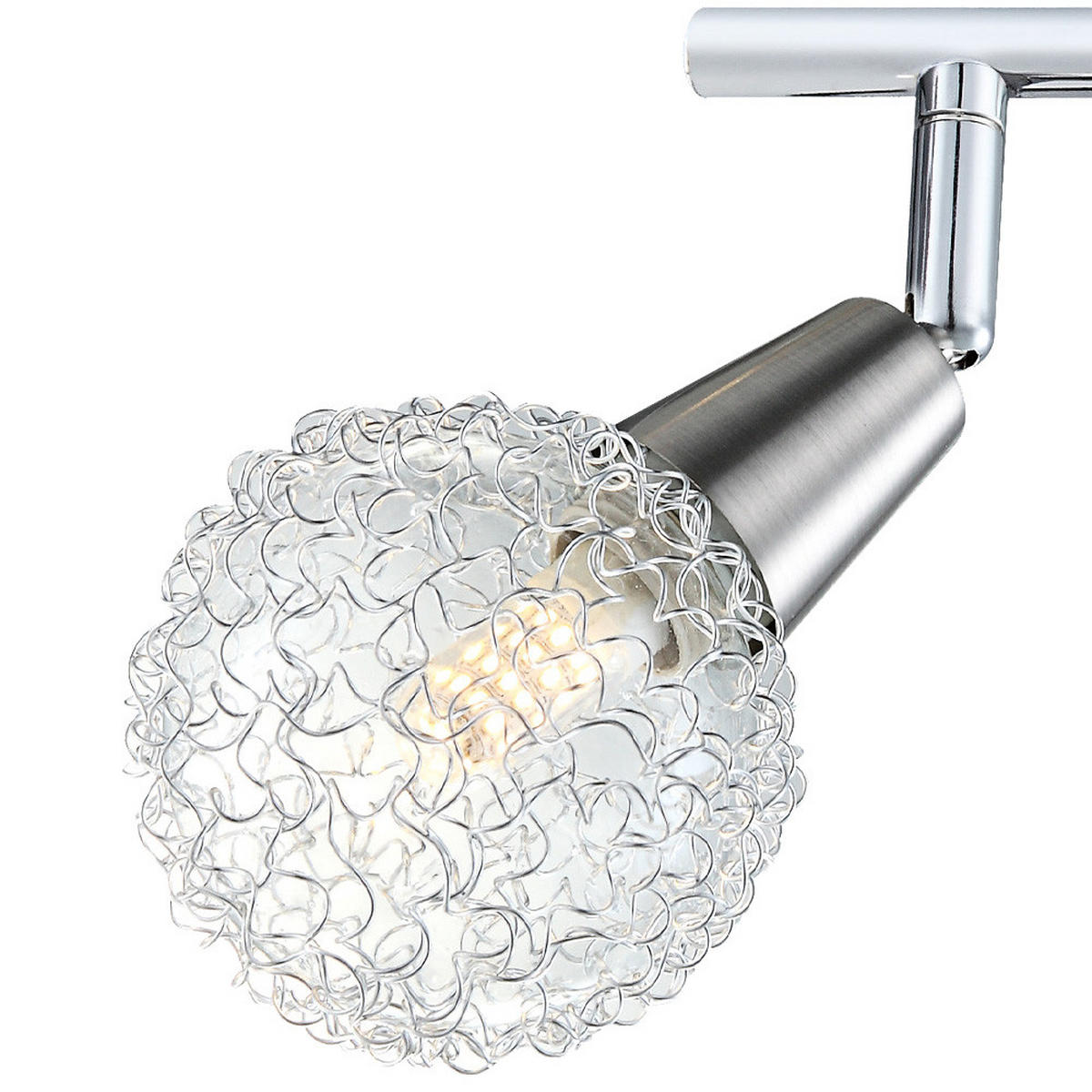 LED DECKENLEUCHTE CICER Silber Geflecht - Silberfarben, Glas (80/9/22cm) - Globo Lighting