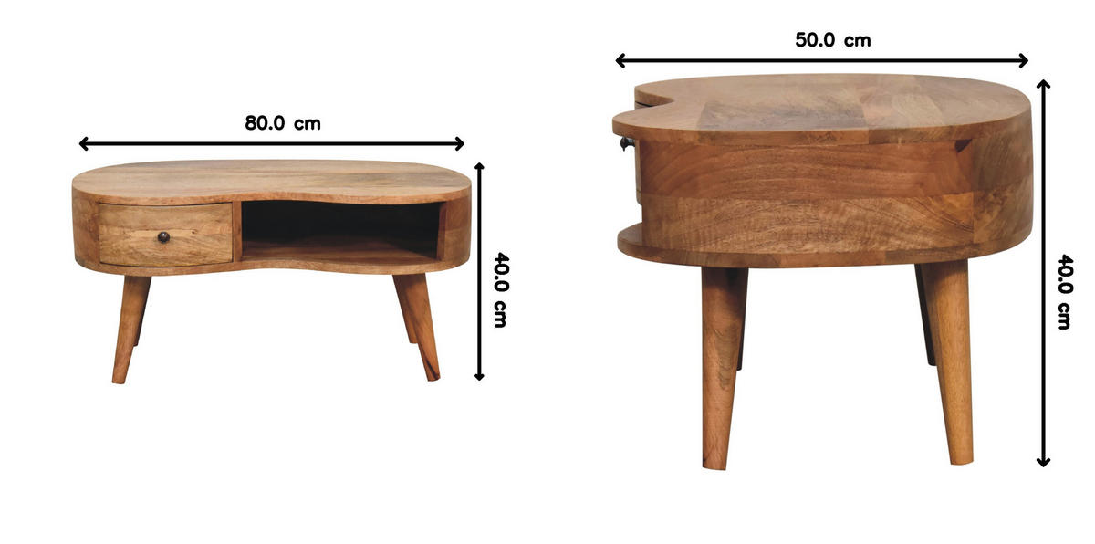 KLUBSKA mizica z 1 predalom, 1 odprtim predelkom, nordijske noge, bež - rjava/barve medenine, kovina/les (50/80/40cm) - Artisan Furniture