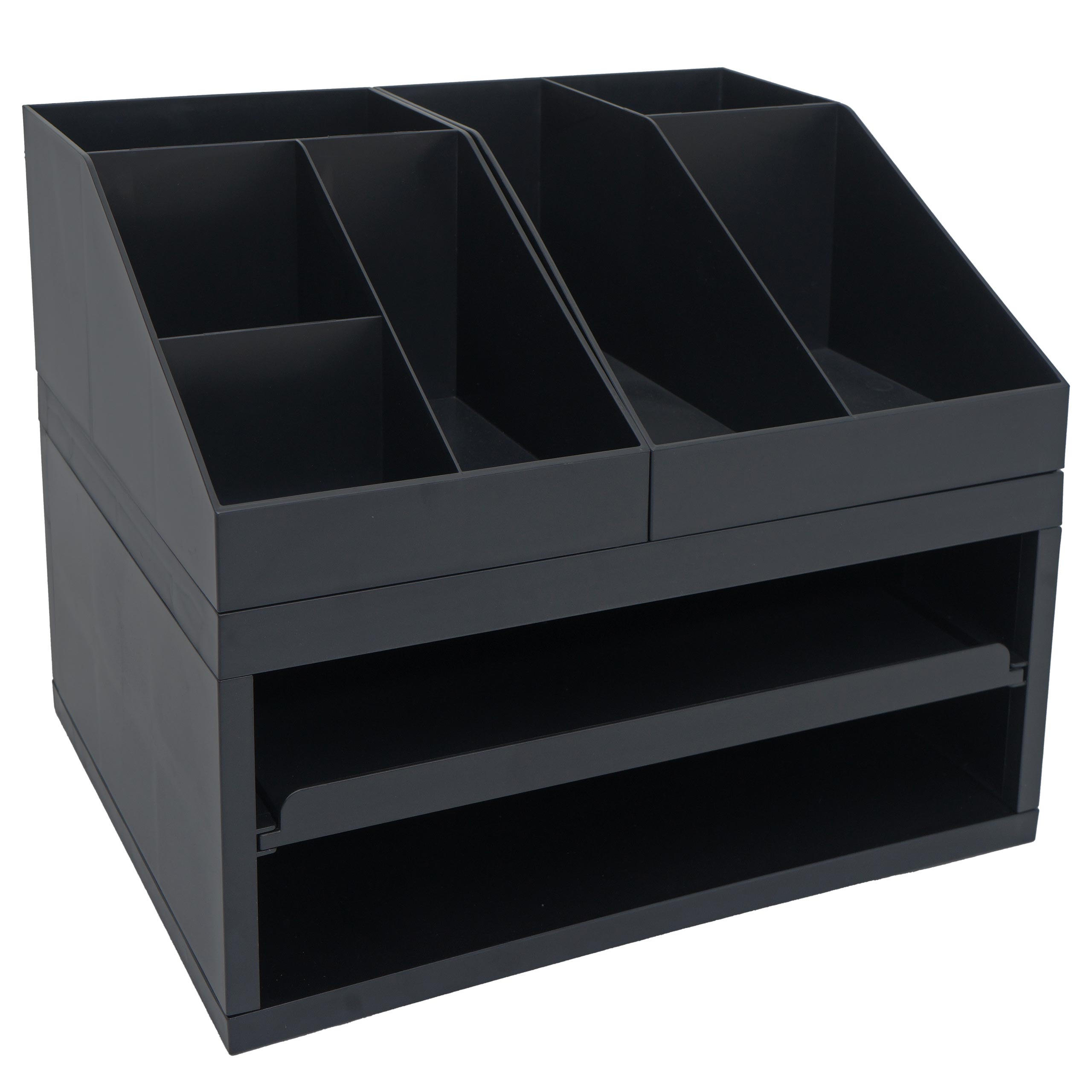 SCHREIBTISCH ORGANIZER Schwarz - Schwarz, Kunststoff (35/28/25cm) - MCW