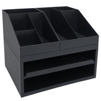 SCHREIBTISCH ORGANIZER Schwarz - Schwarz, Kunststoff (35/28/25cm) - MCW