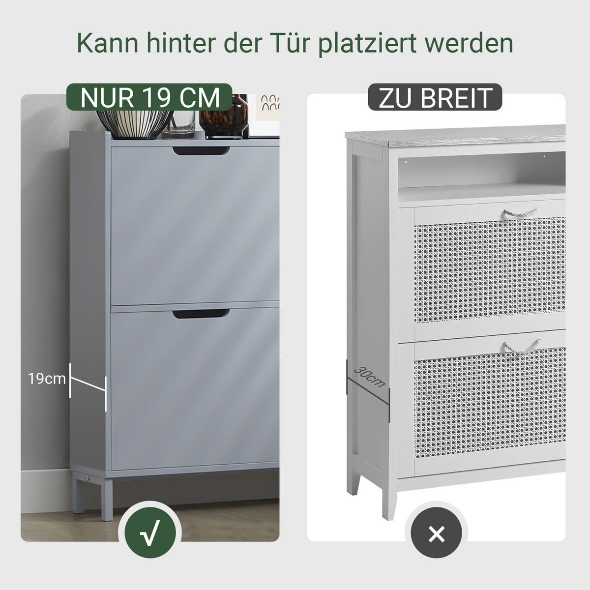 SCHUHSCHRANK Grau - Grau, Holzwerkstoff/Metall (100/91/19cm) - SoBuy
