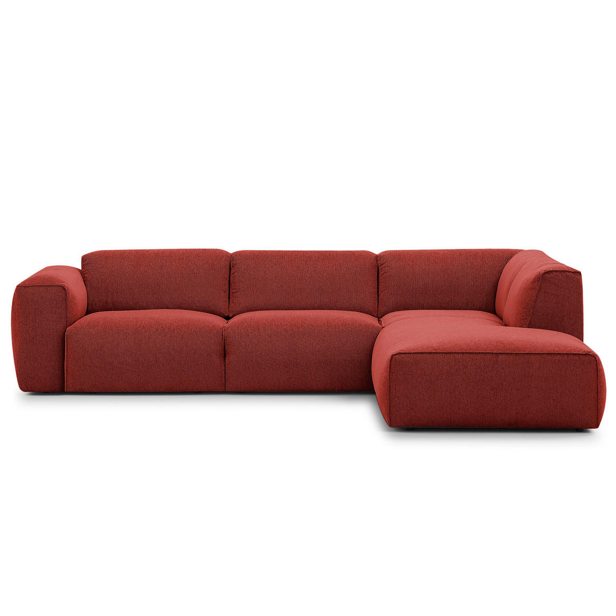 3-SITZER ECKSOFA mit Recamiere - Rot/Schwarz, Kunststoff/Textil (295/231cm) - home24