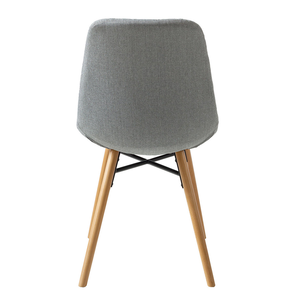POLSTERSTUHL - Webstoff - Grau, Holz/Textil (46/85/57cm) - home24