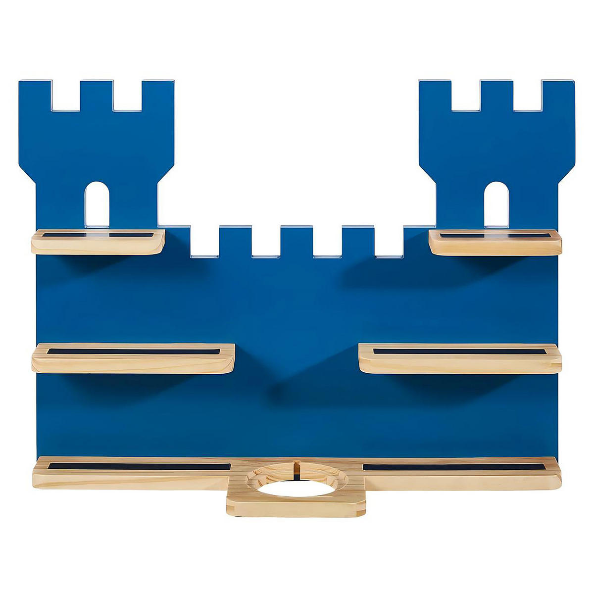 REGAL FÜR HÖRFIGUREN - Kiefer / Blau - Kieferfarben, Holz/Holzwerkstoff (56/43/15cm) - home24