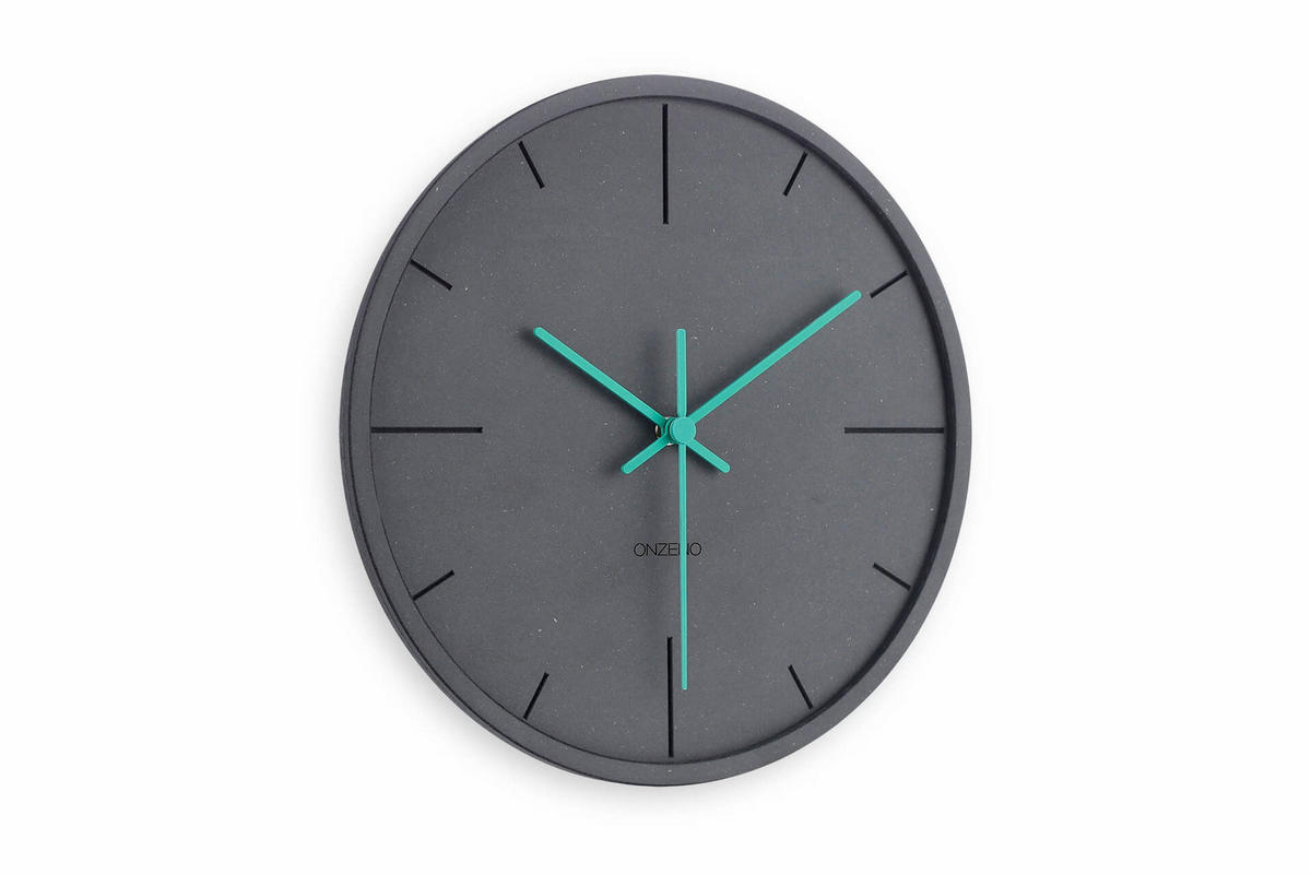 WANDUHR Design Grau 30/30 cm - Schwarz, Holzwerkstoff (29.5/29.5/1cm) - ONZENO
