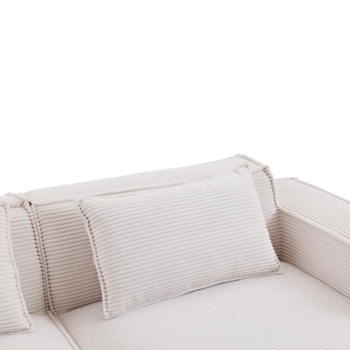 ECKSCHLAFSOFA L-/U-/2-er Sofa mit Schlaffunktion,Modulsofa,Cord,Weiß - Weiß, Textil (129/233cm) - LVHOM