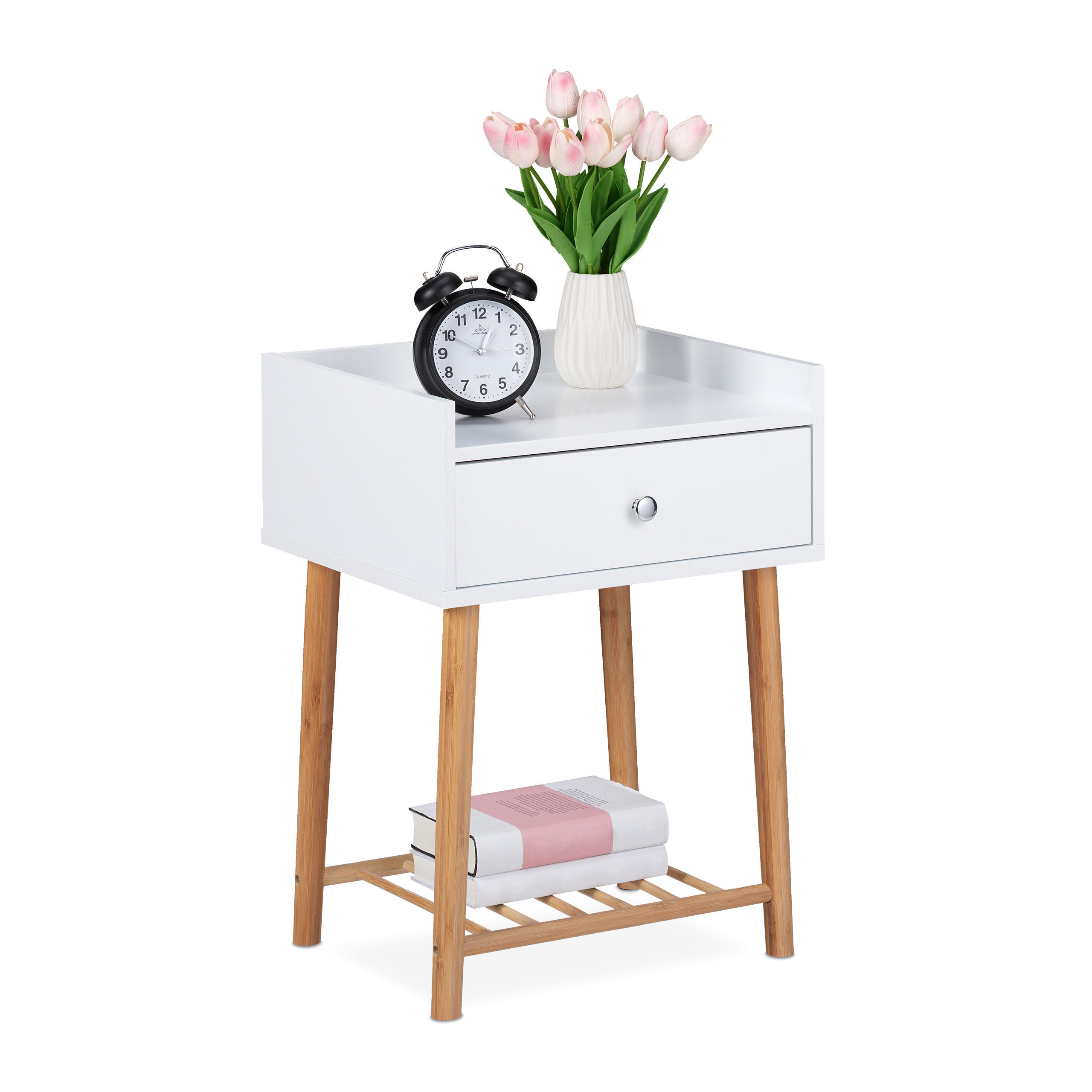 NACHTTISCH - Multicolor, Holz/Holzwerkstoff (40/55.5/35cm) - Relaxdays