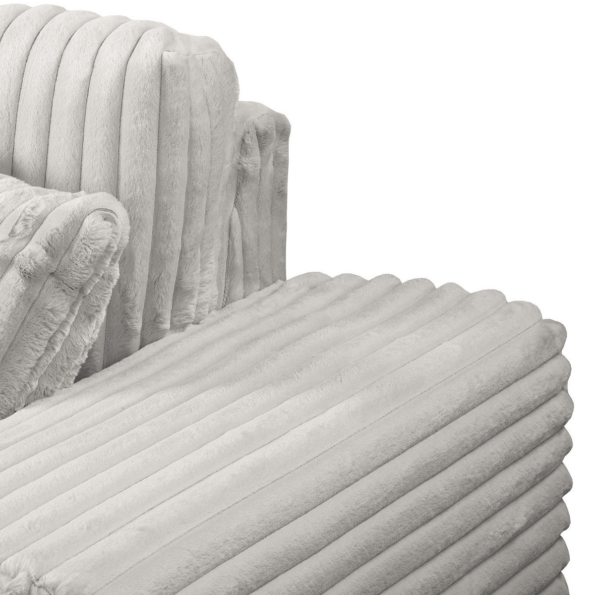 BIGSOFA - Silberfarben/Schwarz, Kunststoff/Textil (237/79/144cm) - home24