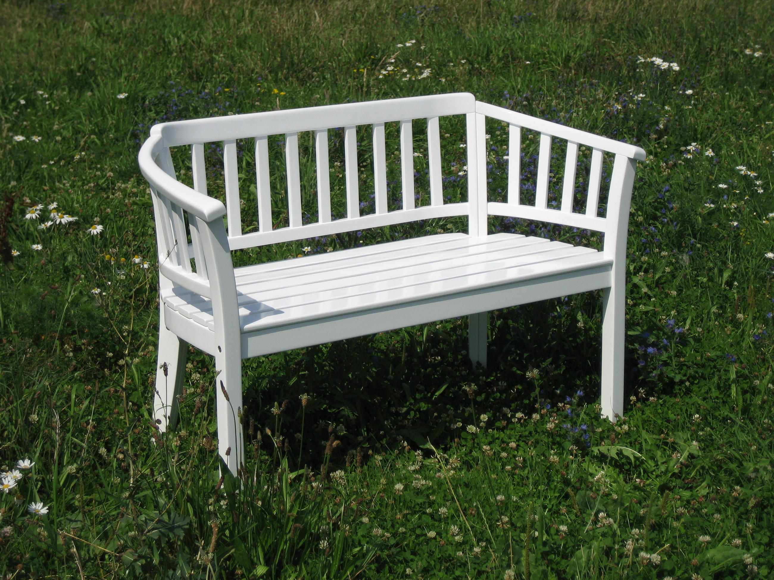 GARTENBANK Veronica 2er Sitz weiß gewischt - Weiß, Holz (54/80/122cm) - Sedex