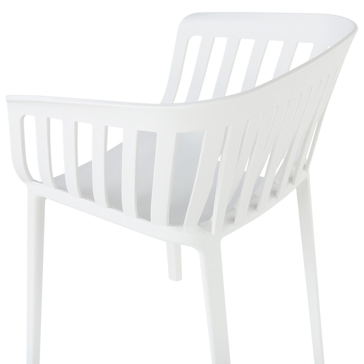 ESSZIMMERSTUHL Weiß Dallas - Weiß, Kunststoff (58/83/55cm) - Beliani