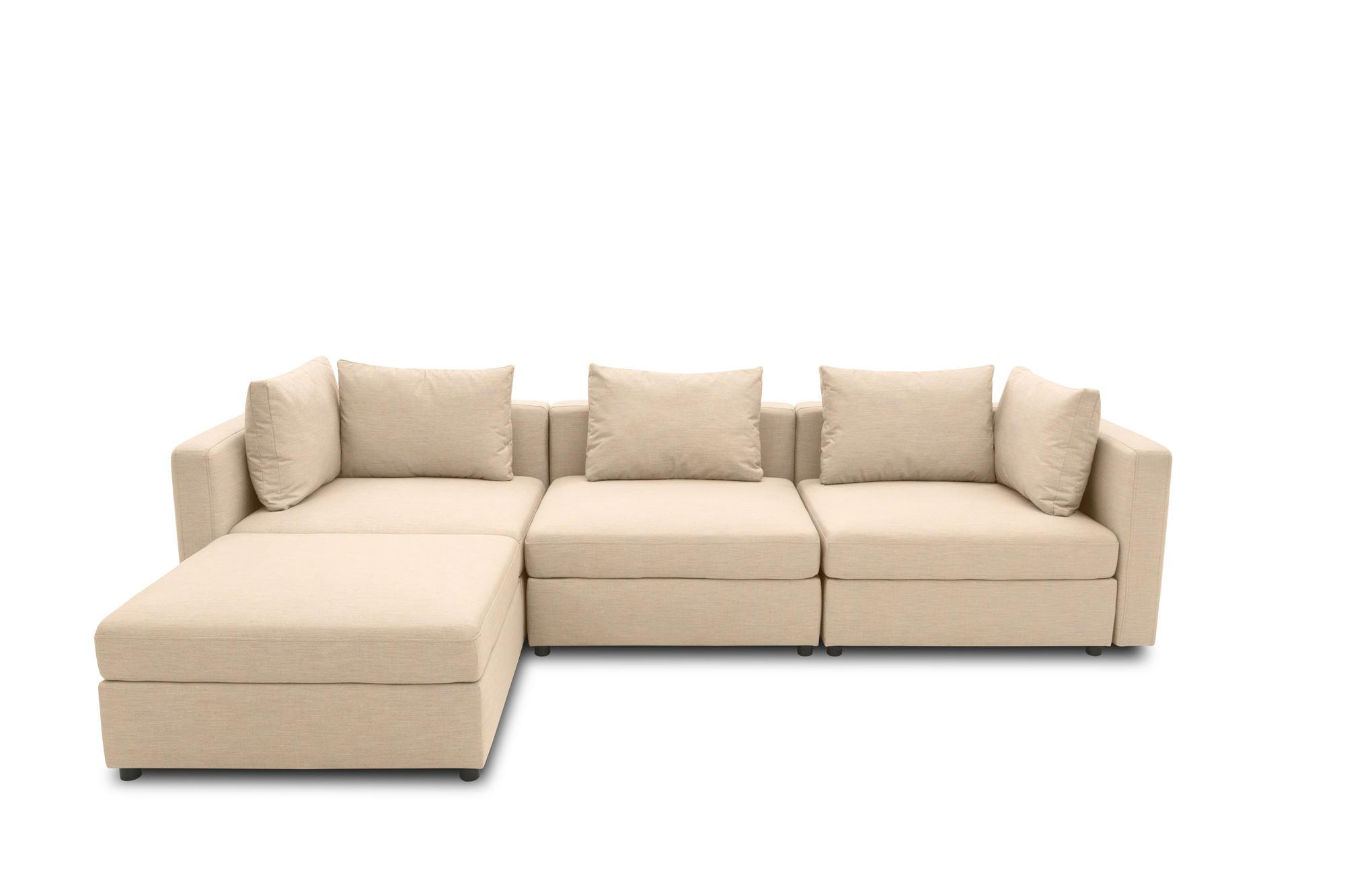 GARTENLOUNGE-SET 1 Bozhana 312x67x174 mit Outdoorbezug in beige - Beige, Kunststoff (312/67/174cm) - 58aufmkessel