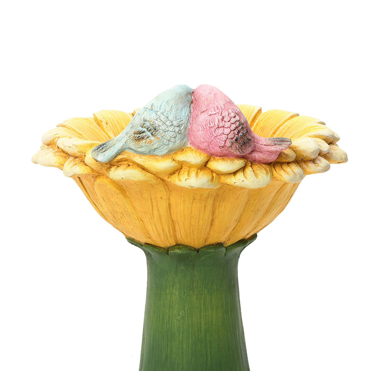 45 cm Hoher Sonnenblumen-Vogelhäuschen- und Vogeltränke-Kombi für den Außenbereich, aus MGO-Material, geeignet für Garten, Veranda und Hof - Multicolor, Kunststoff (32.5/45/32.5cm) - Hometopia