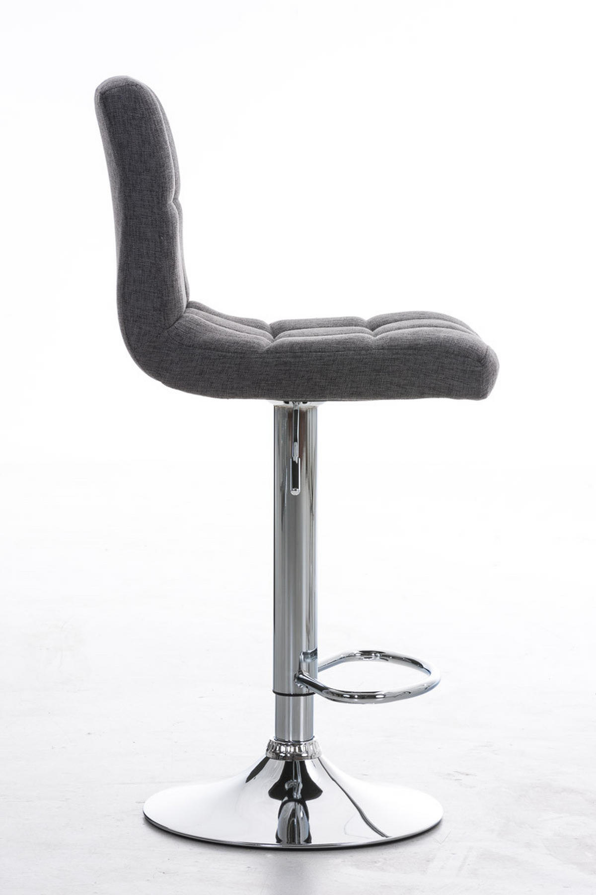 BARHOCKER Stoff hellgrau - Chromfarben/Hellgrau, Textil/Metall (46/94/47cm) - CLP