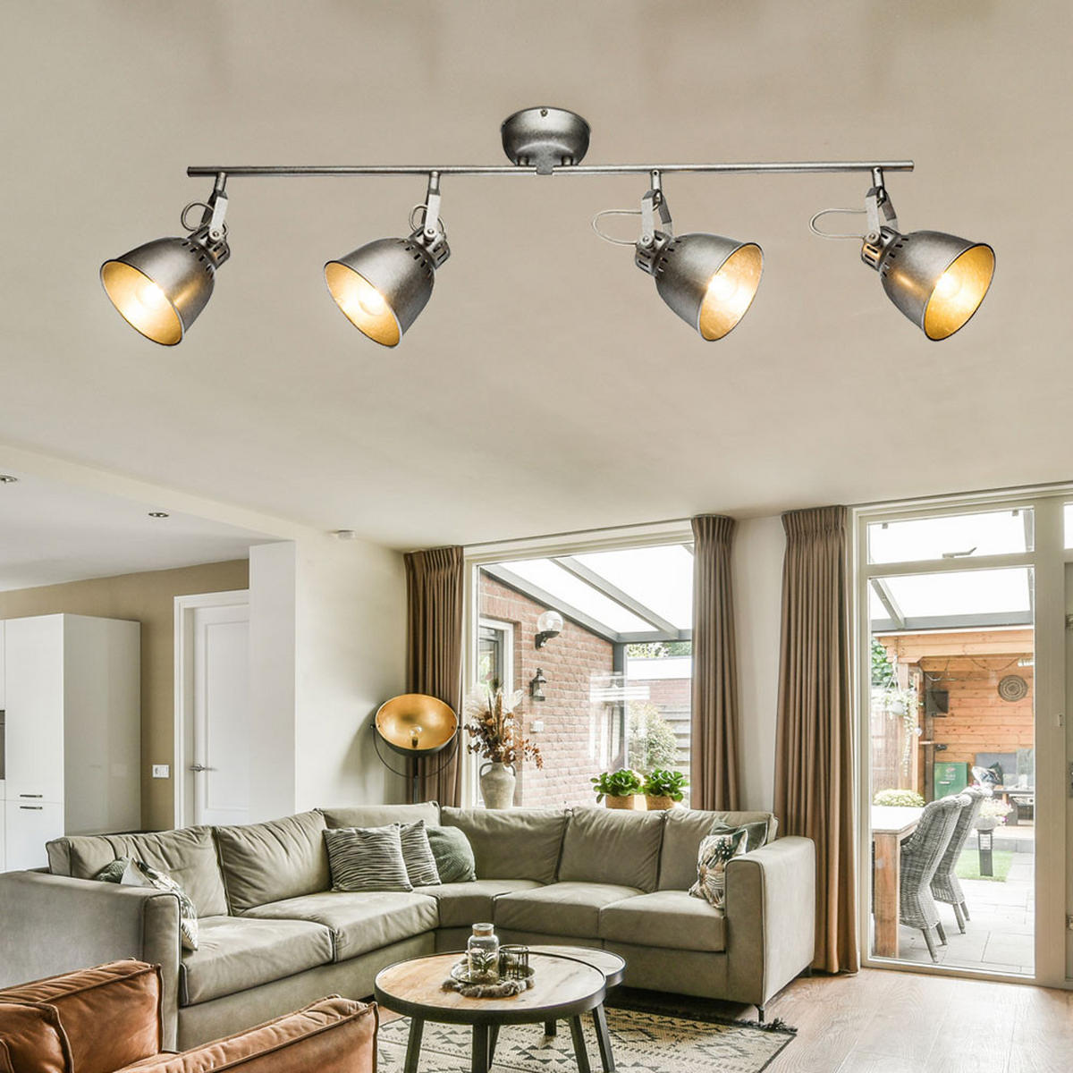 DECKENLEUCHTE Balken Grau Metall - Grau, Metall (83/11.5/21.6cm) - Globo Lighting