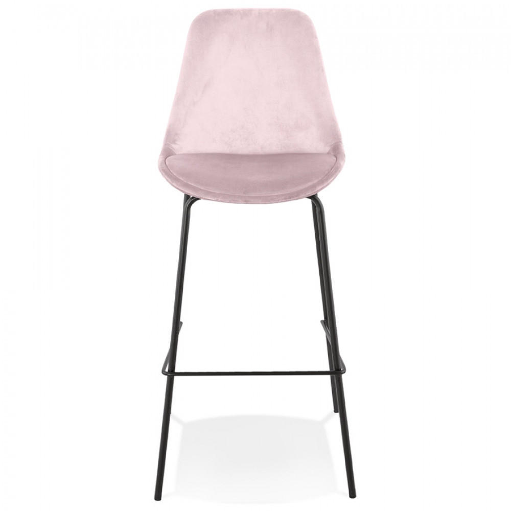 BARHOCKER Rosa 45x115x49cm - Schwarz/Rosa, Textil/Metall (45/115/49cm) - AlterEgo