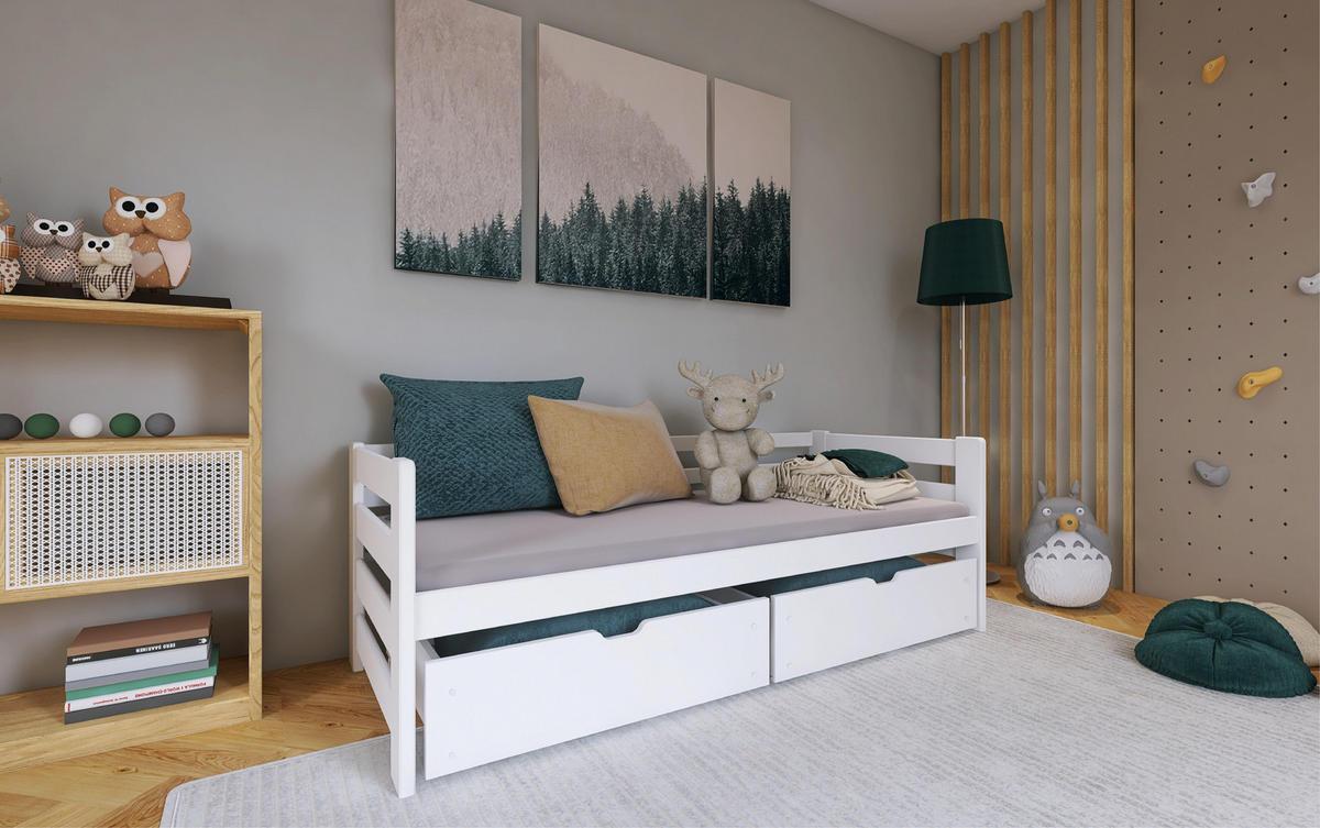 KINDERBETT WEIß - Weiß, Holz (90/200cm) - FURNLUX