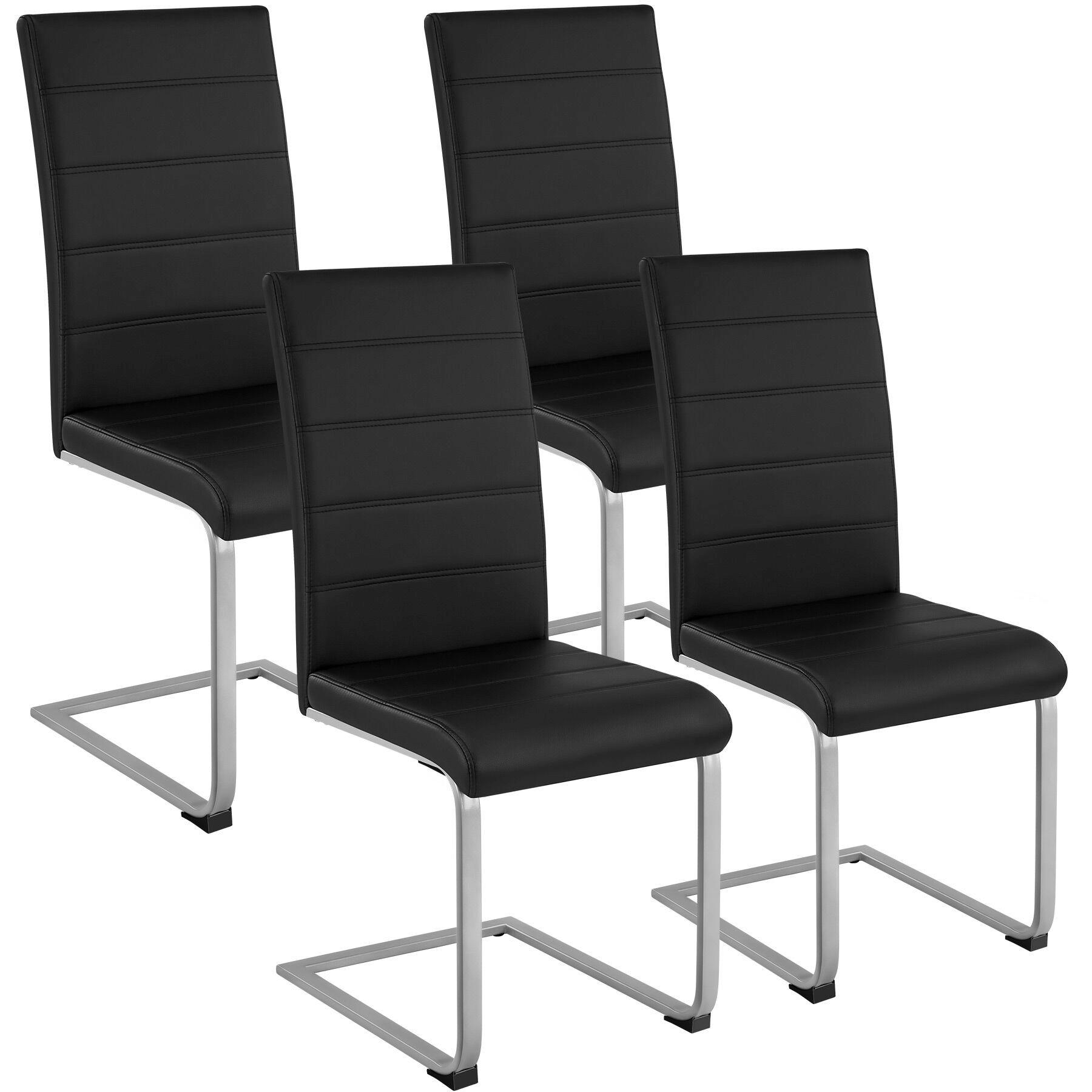 SCHWINGSTUHL 4er Set Bettina 41 x 52 x 99 cm schwarz - Schwarz, Textil (52/99/41cm) - tectake