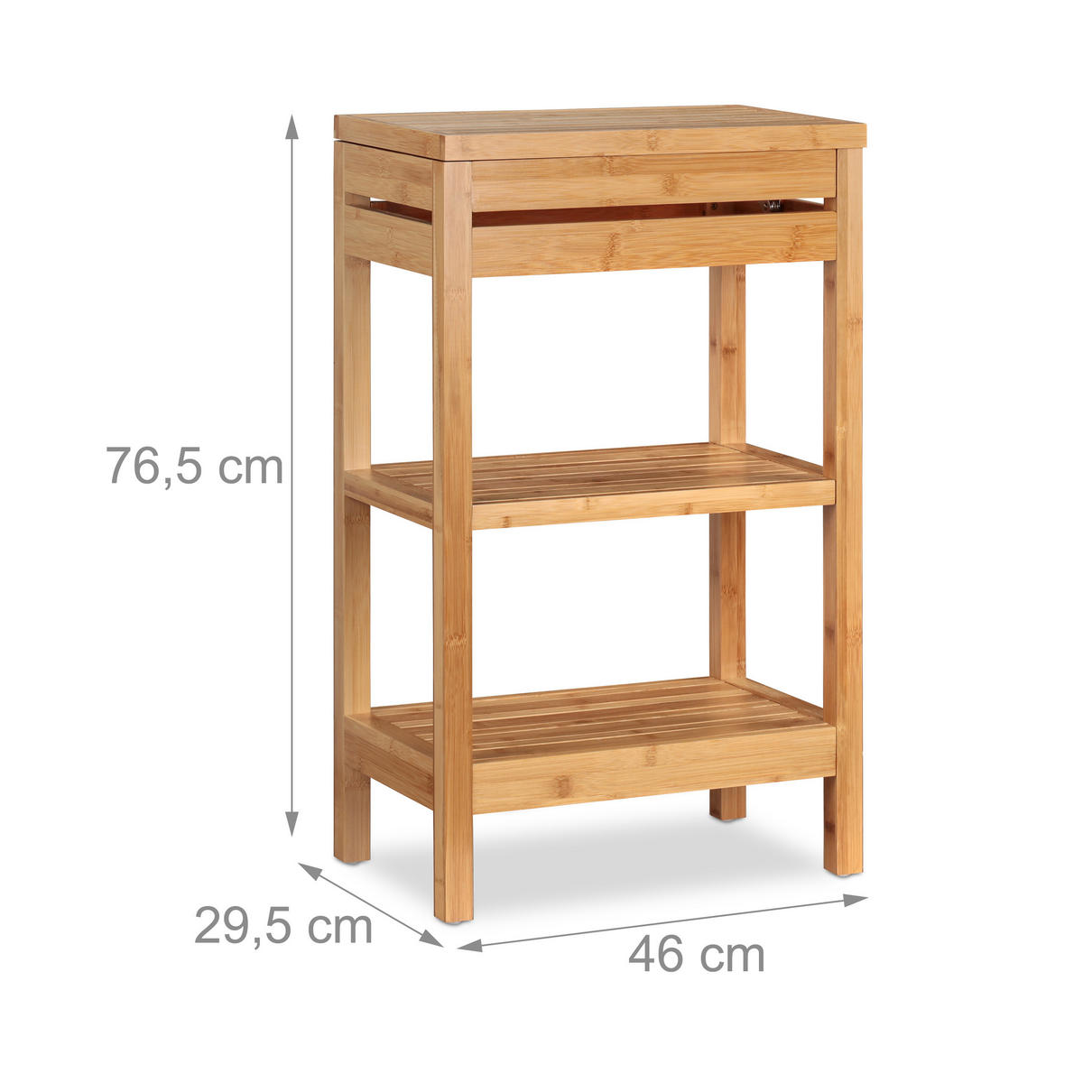 BAMBUSREGAL - Hellbraun, Holz (46/76.5/29.5cm) - Relaxdays