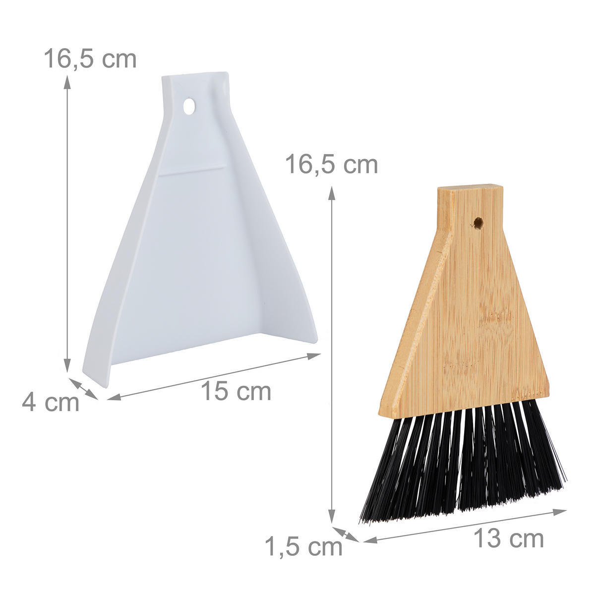 2XTISCHKEHRSET - Schwarz/Grau, Holz/Kunststoff (15/16.5/4cm) - Relaxdays