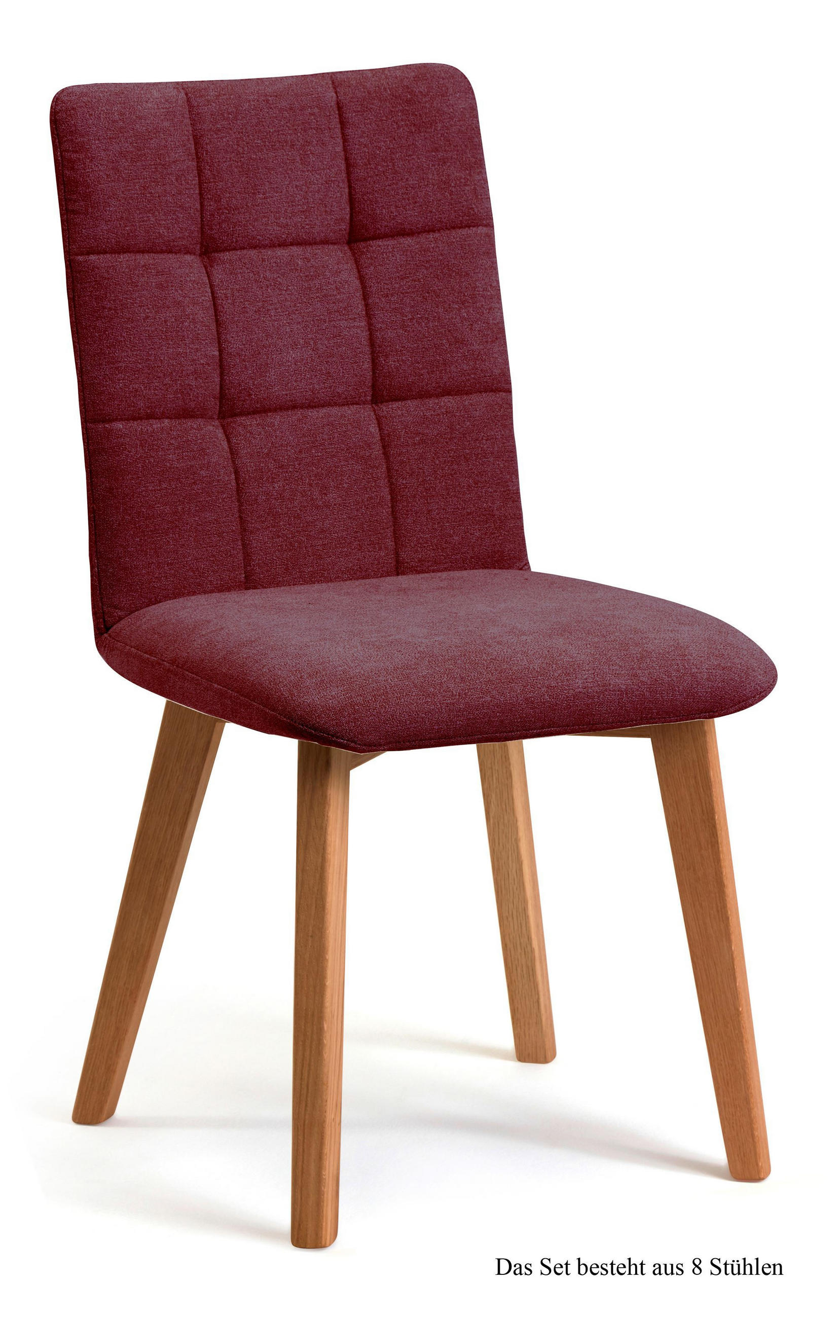 ESSZIMMERSTUHL (8er-Set) Dareen 47x91x60 Eiche geölt/Marsala - Eichefarben/Brombeere, Kunststoff (60/91/47cm) - 58aufmkessel