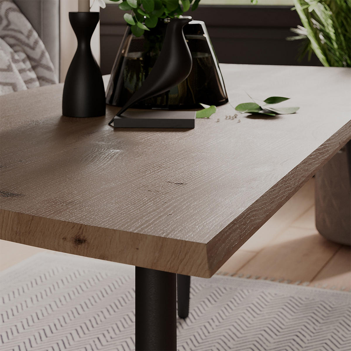 COUCHTISCH Yan Artisan 110 x 50 cm - Hellgrau, Holzwerkstoff (50/110/40cm) - Vicco