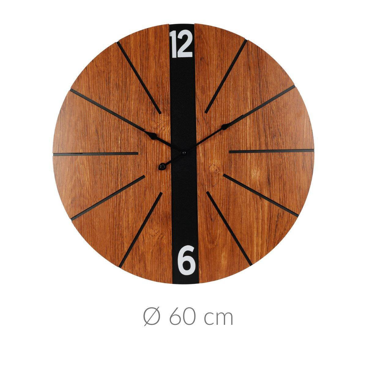 WANDUHR Ø 60 cm - Braun, Holzwerkstoff (60/60/3.5cm)