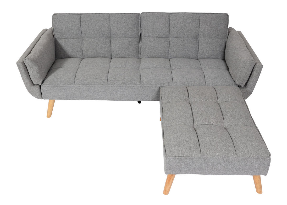 SCHLAFSOFA Hellgrau - Hellgrau, Textil (218/175cm) - MCW