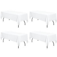 TISCHDECKEN 4er Set Rechteck 153 x 320 cm Weiß - Weiß, Textil (320/153/1.5cm)