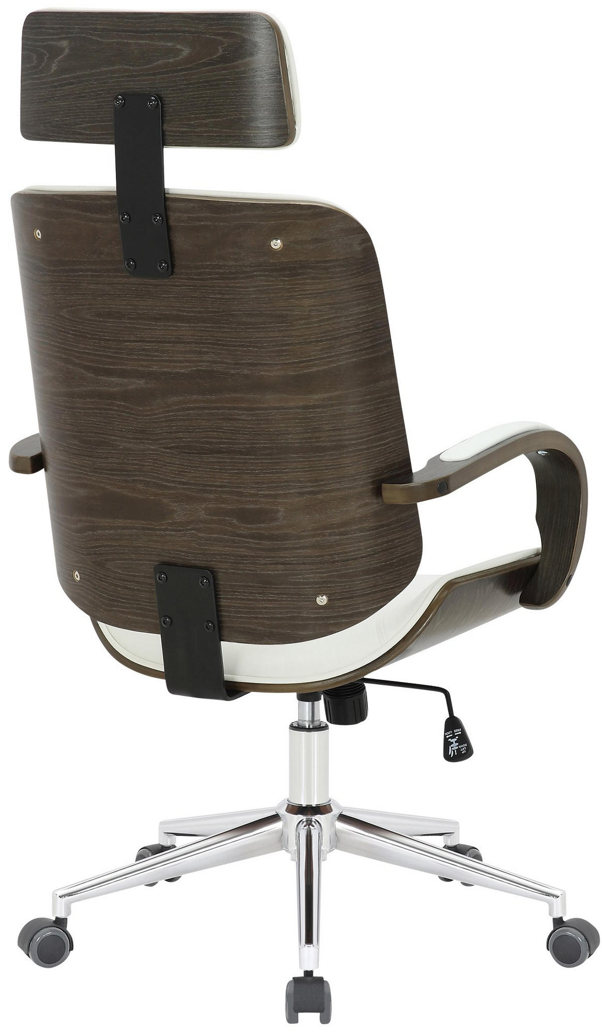 DREHSTUHL Lederlook Weiß/Grau - Weiß/Grau, Textil/Metall (70/118/70cm) - CLP