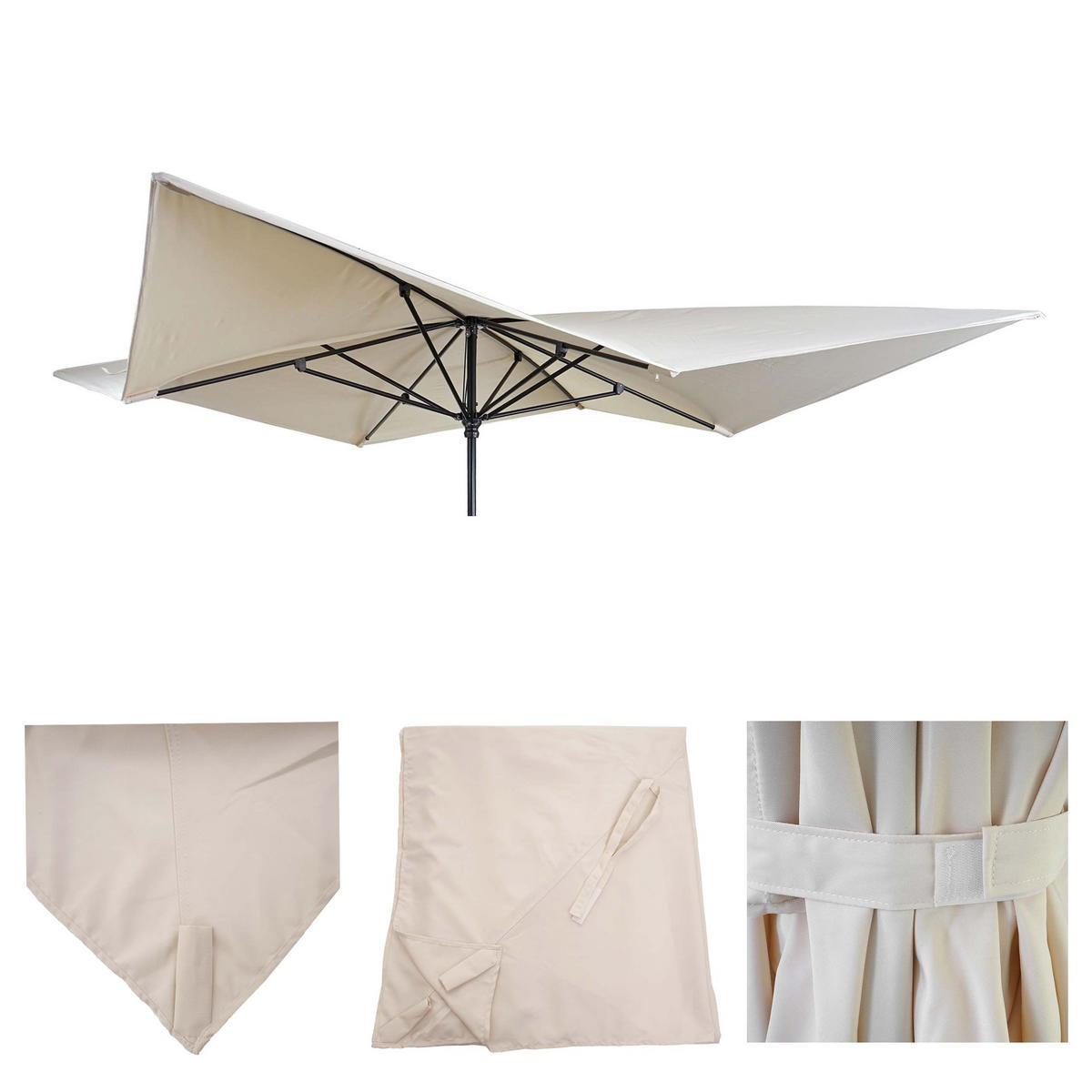 ERSATZ-BEZUG FÜR SCHIRM Cremeweiß - Weiß, Textil (300/300cm) - MCW