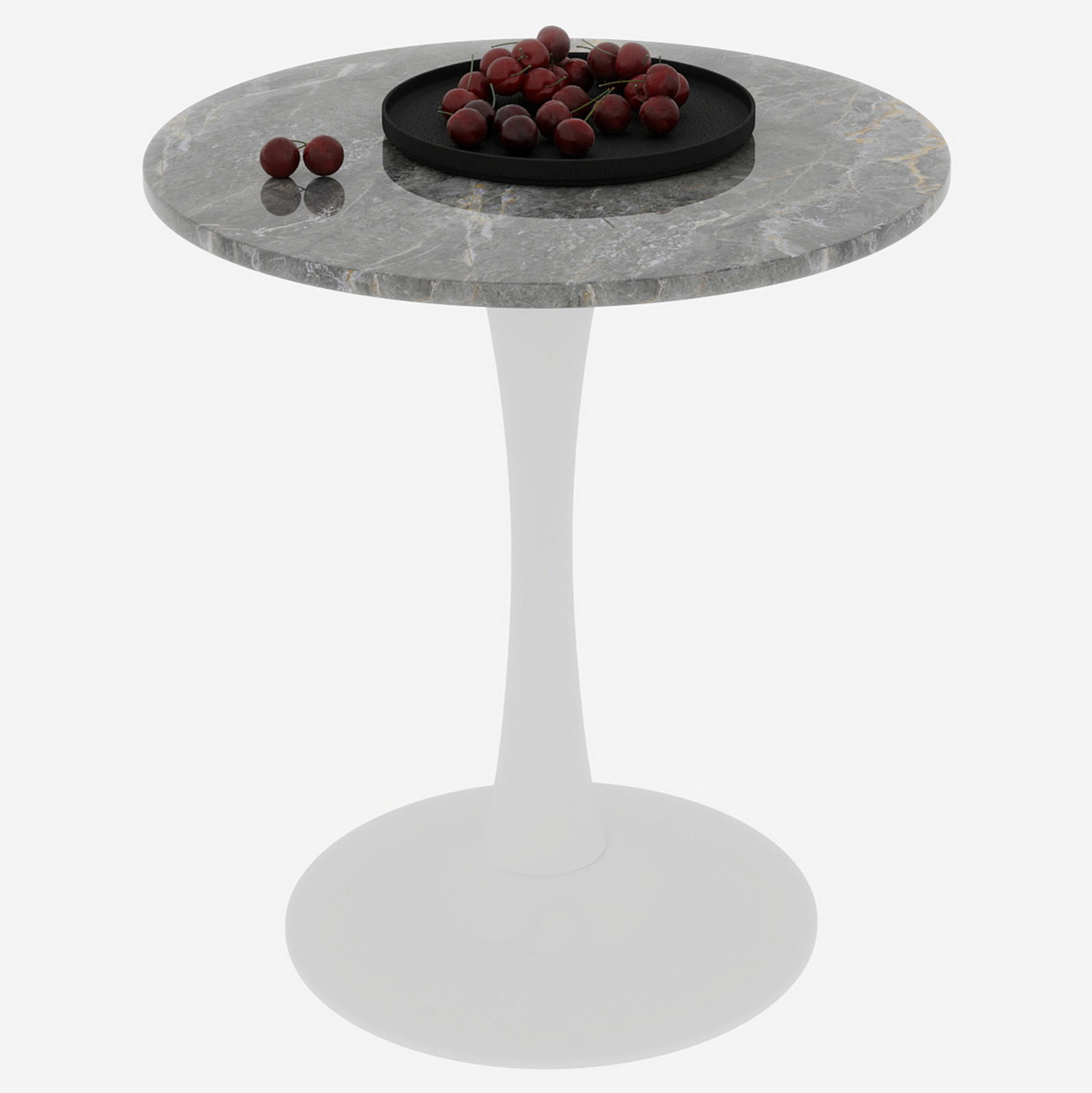 BEISTELLTISCH Ø 70,1 cm aus Kunstmarmor im modernen Stil, vielseitig einsetzbar, Antikweiß/Grau - Weiß, Stein (70/70/72cm) - Modfu