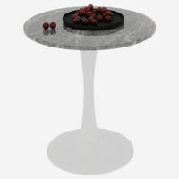 BEISTELLTISCH Ø 70,1 cm aus Kunstmarmor im modernen Stil, vielseitig einsetzbar, Antikweiß/Grau - Weiß, Stein (70/70/72cm) - Modfu