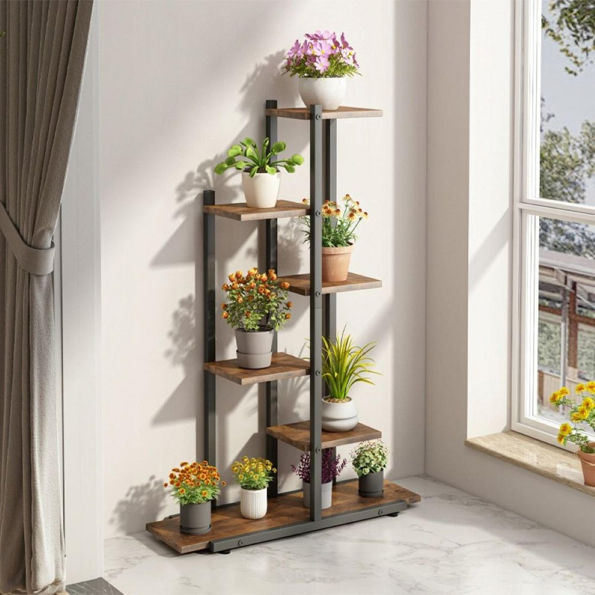 BLUMENSTÄNDER, braun 60/24/113 cm - Braun, Holzwerkstoff (60/113/24cm)