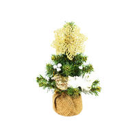 LAALU WEIHNACHTSBAUM geschmückt künstlich mit 14 Ornamenten TINY 4 im Topf 25 cm - Champagner/Silberfarben, Kunststoff (25cm) - LAALU