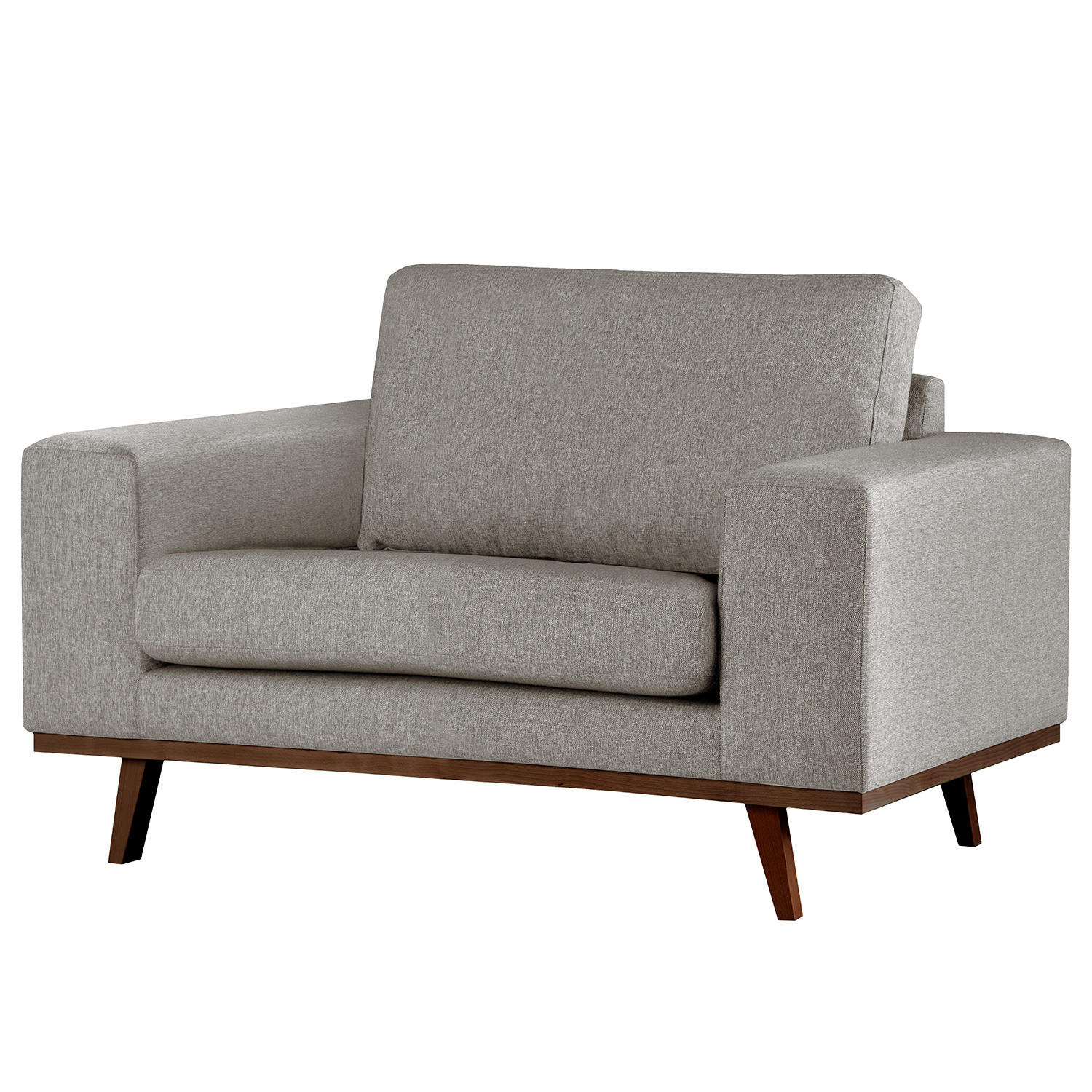 SESSEL - Graubraun/Buchefarben, Textil (122/81/88cm) - home24