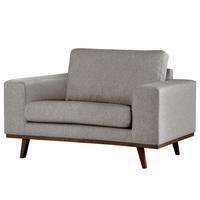 SESSEL - Graubraun/Buchefarben, Textil (122/81/88cm) - home24