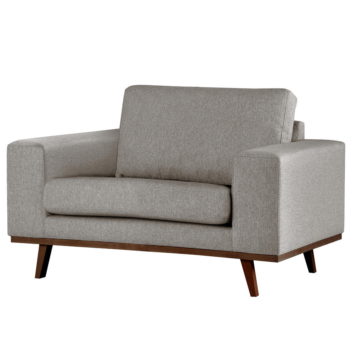 SESSEL - Graubraun/Buchefarben, Textil (122/81/88cm) - home24