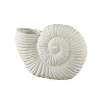 SKULPTUR Shelly Weiß 27/11/20cm - Weiß, Stein (11/20/27cm) - PTMD Collection