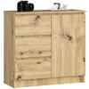 KOMMODE Artisan-Eichenfarbe 35x80x77 cm - Eiche Artisan, Holzwerkstoff (80/77/35cm) - Akord