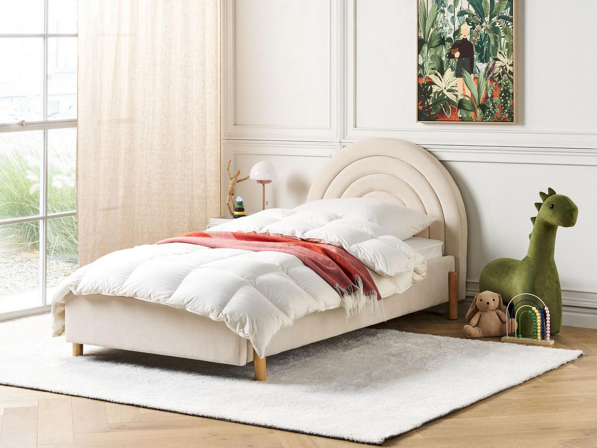 POLSTERBETT 90/200cm Beige Anet - Beige, Textil (90/200cm) - Beliani