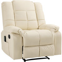 MASSAGESESSEL 94/99/99 cm in Cremeweiß mit Liegefunktion und 8-Punkt-Massage - Creme, Kunststoff (99/99/94cm) - Flora Grace