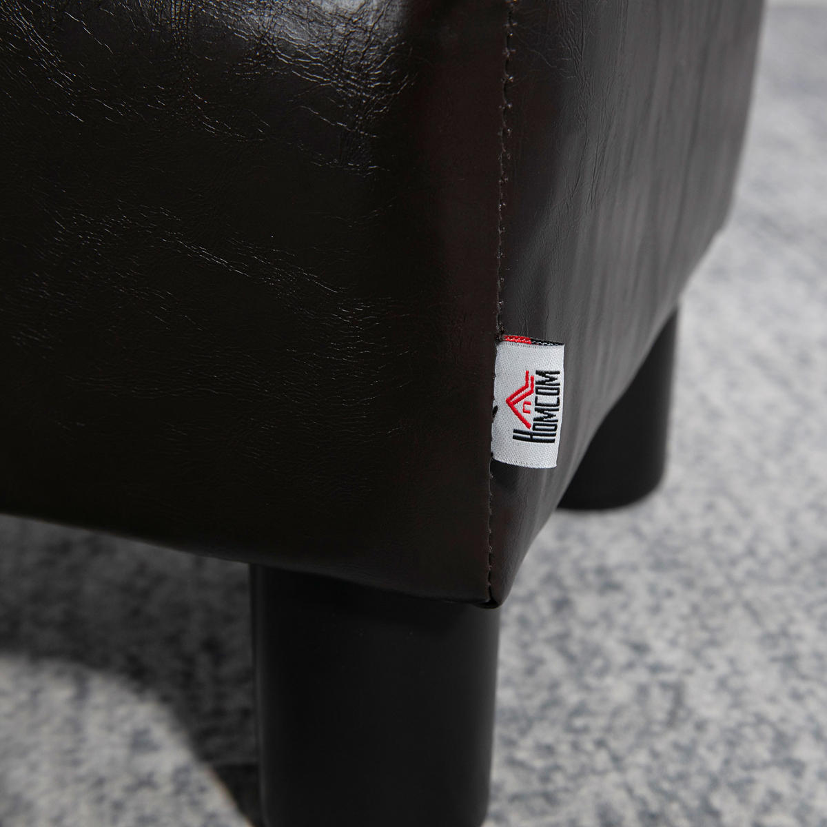 HOCKER DE-07229 mit Kunstlederoptik Kaffee - Braun, Kunststoff (30/24/40cm) - ComfortXL
