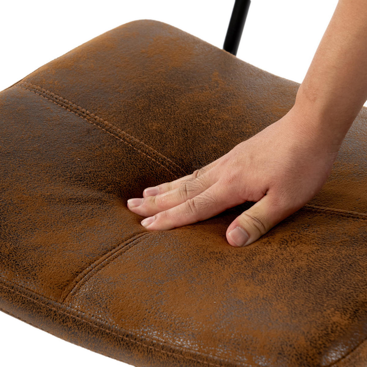 ESSZIMMERSTUHL in Eisen Webstoff (4er-Set) - Braun, Metall (48/81.5/57cm) - Meubles Cosy