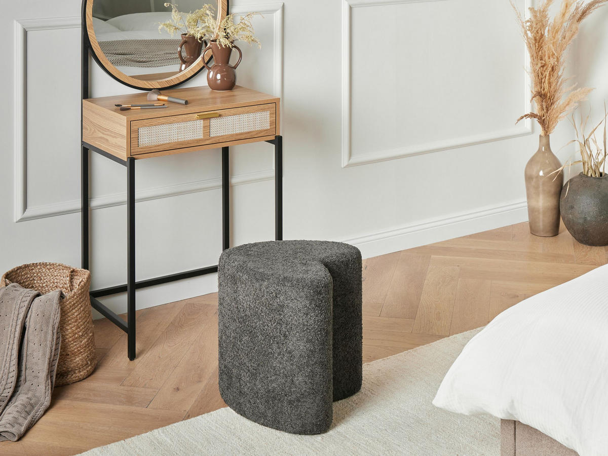 POUF Dunkelgrau Scotia - Dunkelgrau, Textil (40/44/33cm) - Beliani