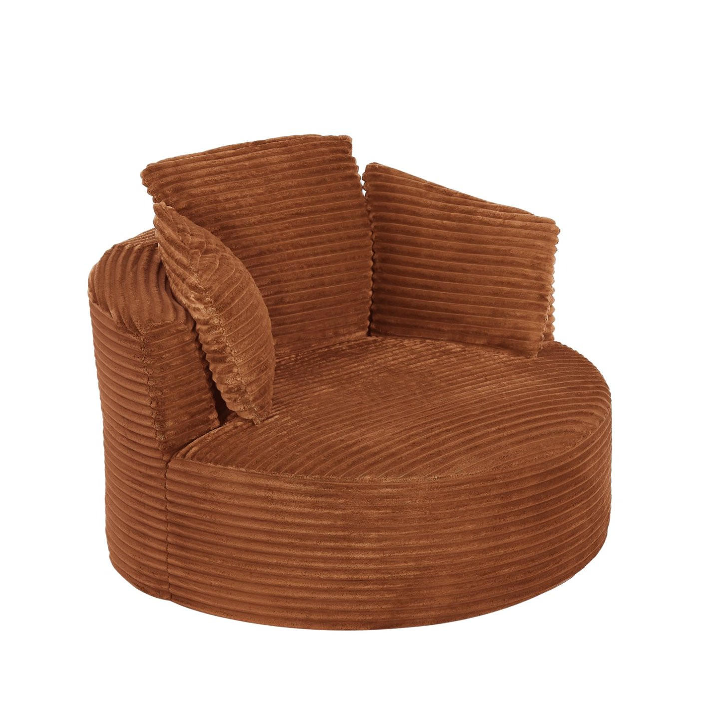 SOFA Cord Orange - Orange, Textil (124/86/113cm) - WISHDOR