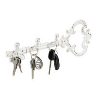 KLÍČOVÁ deska - bílá, kov (33/4.5/12.5cm) - Relaxdays