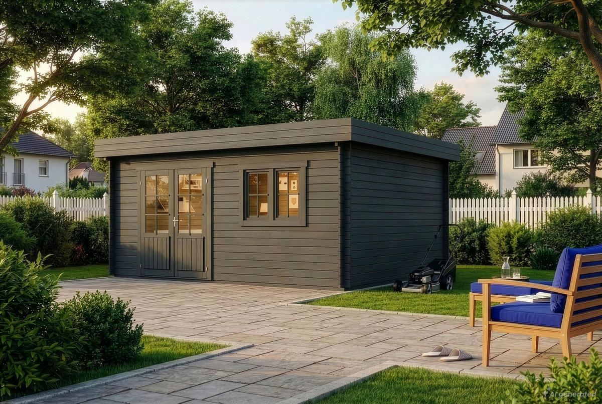 GARTENHAUS Holz Spree - Grau, Holz (520/228/420cm) - Alpholz